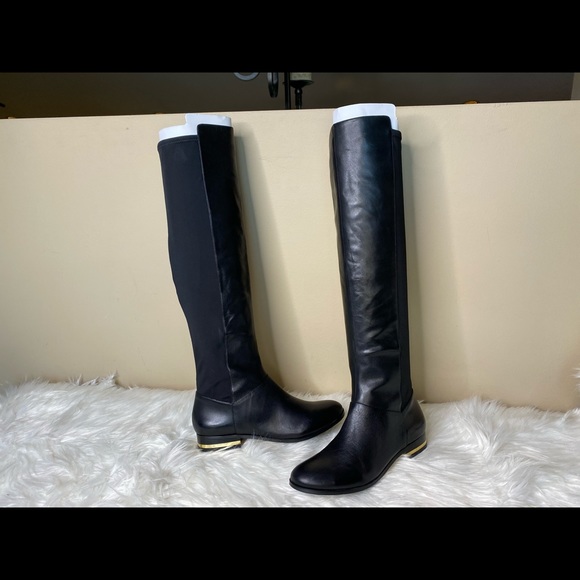 ANN TAYLOR BLACK LEATHER RIDING BOOT - Picture 3 of 16